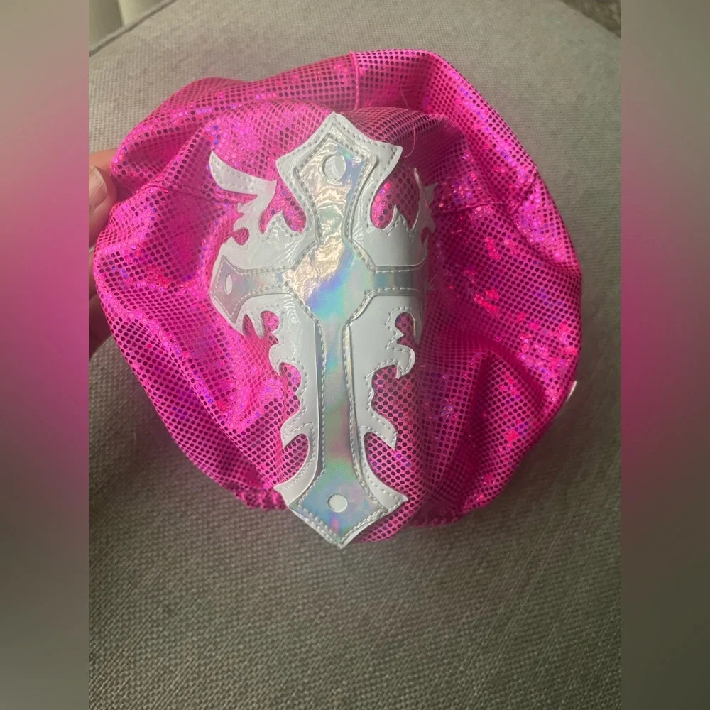 🇲🇽Lucha Libre official wrestling pink/silver Mask style “Místico”- nwot
